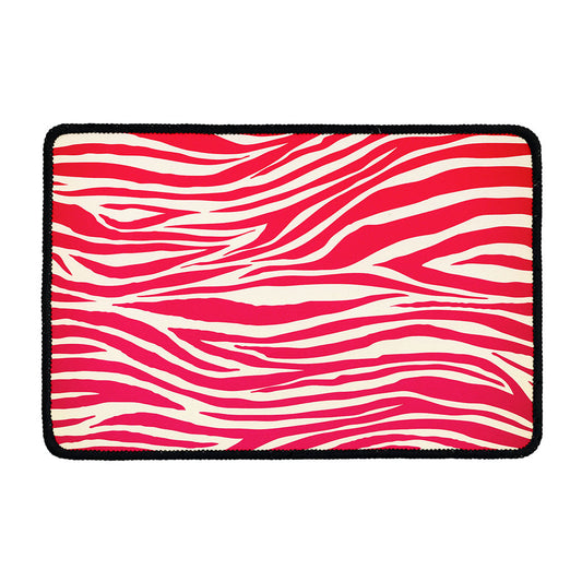 Hot Pink Zebra Pattern Print Kitchen Mat