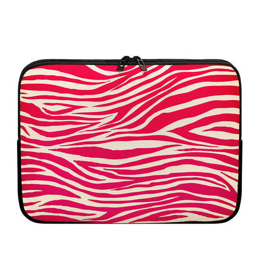 Hot Pink Zebra Pattern Print Laptop Sleeve