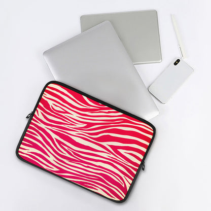 Hot Pink Zebra Pattern Print Laptop Sleeve