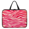 Hot Pink Zebra Pattern Print Laptop Sleeve With Handle