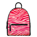 Hot Pink Zebra Pattern Print Leather Backpack