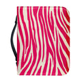 Hot Pink Zebra Pattern Print Leather Bible Cover