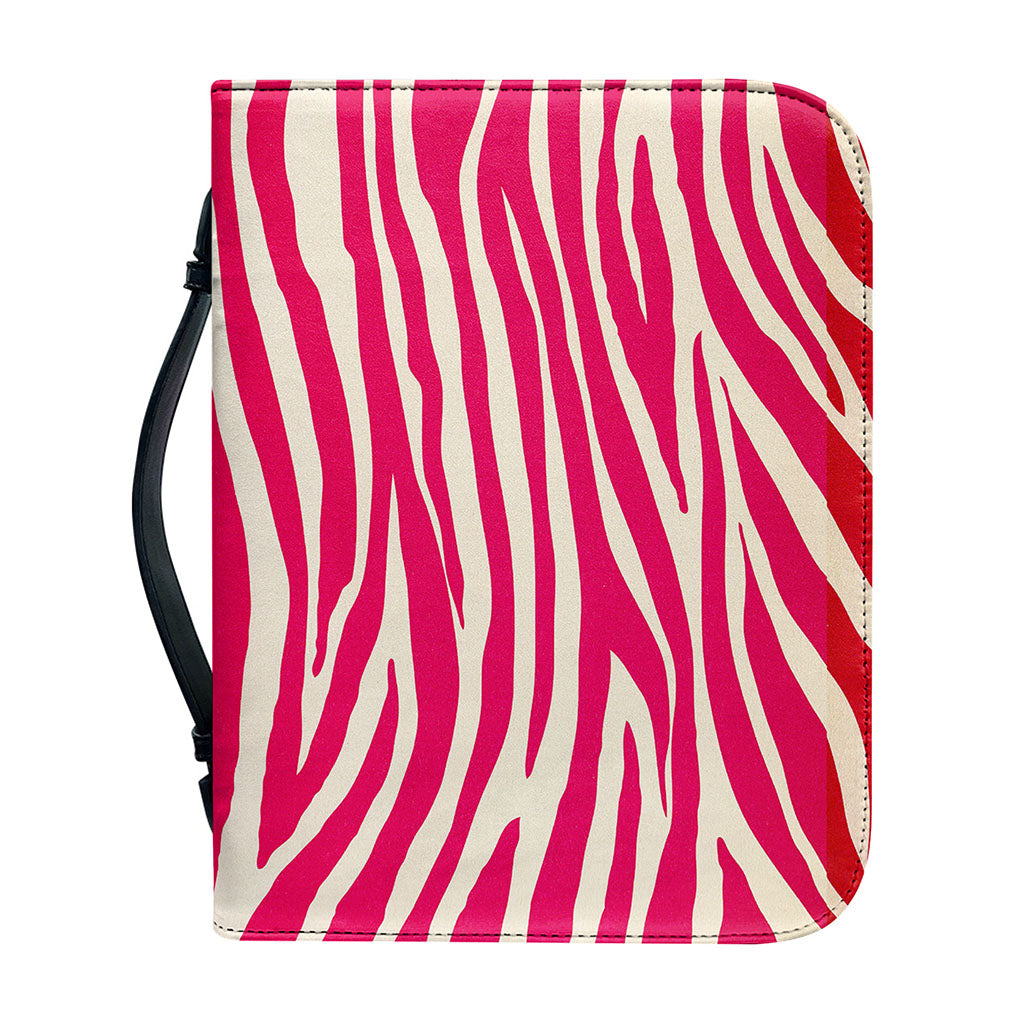 Hot Pink Zebra Pattern Print Leather Bible Cover