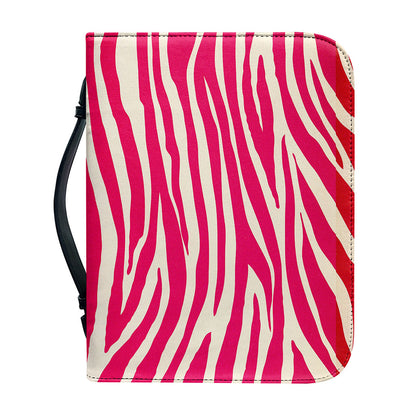 Hot Pink Zebra Pattern Print Leather Bible Cover