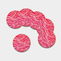 Hot Pink Zebra Pattern Print Leather Coaster Set