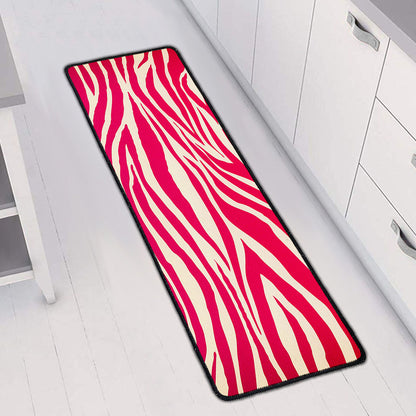 Hot Pink Zebra Pattern Print Long Kitchen Mat