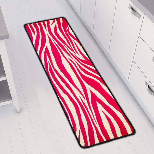 Hot Pink Zebra Pattern Print Long Kitchen Mat