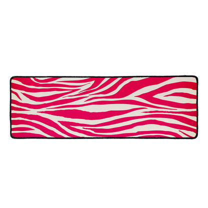 Hot Pink Zebra Pattern Print Long Kitchen Mat