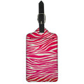Hot Pink Zebra Pattern Print Luggage Tag