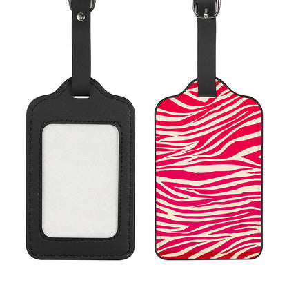 Hot Pink Zebra Pattern Print Luggage Tag