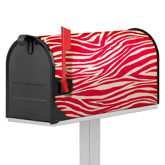 Hot Pink Zebra Pattern Print Mailbox Cover