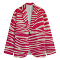 Hot Pink Zebra Pattern Print Men's Cotton Blazer