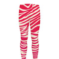 Hot Pink Zebra Pattern Print Men's Leggings