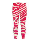 Hot Pink Zebra Pattern Print Men's leggings