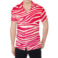 Hot Pink Zebra Pattern Print Men's Shirt