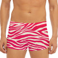 Hot Pink Zebra Pattern Print Men's Short Boxer Briefs