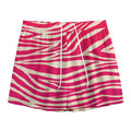 Hot Pink Zebra Pattern Print Mesh Shorts