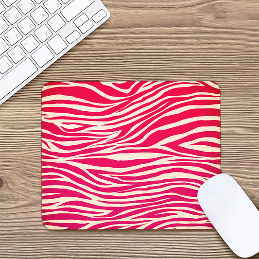 Hot Pink Zebra Pattern Print Mouse Pad