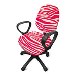 Hot Pink Zebra Pattern Print Office Chair Cover