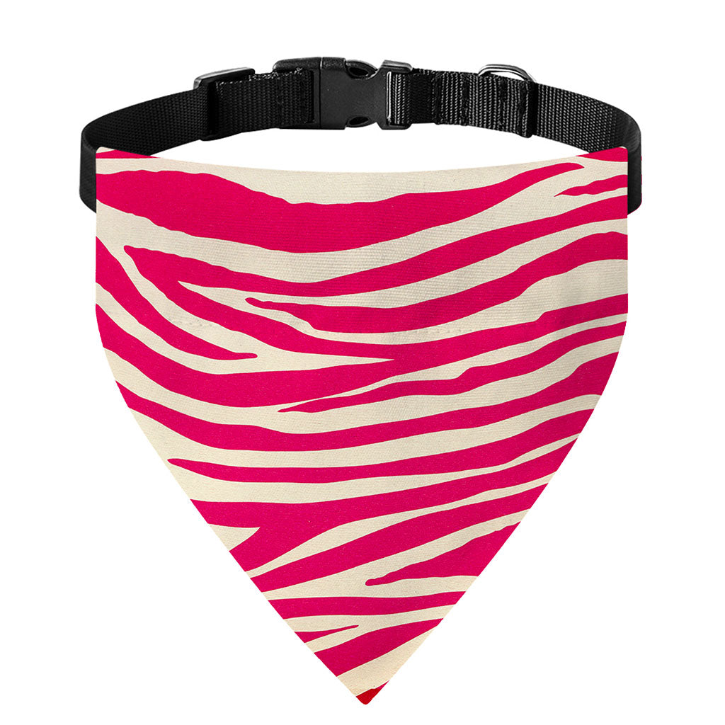 Hot Pink Zebra Pattern Print Over The Collar Dog Bandana