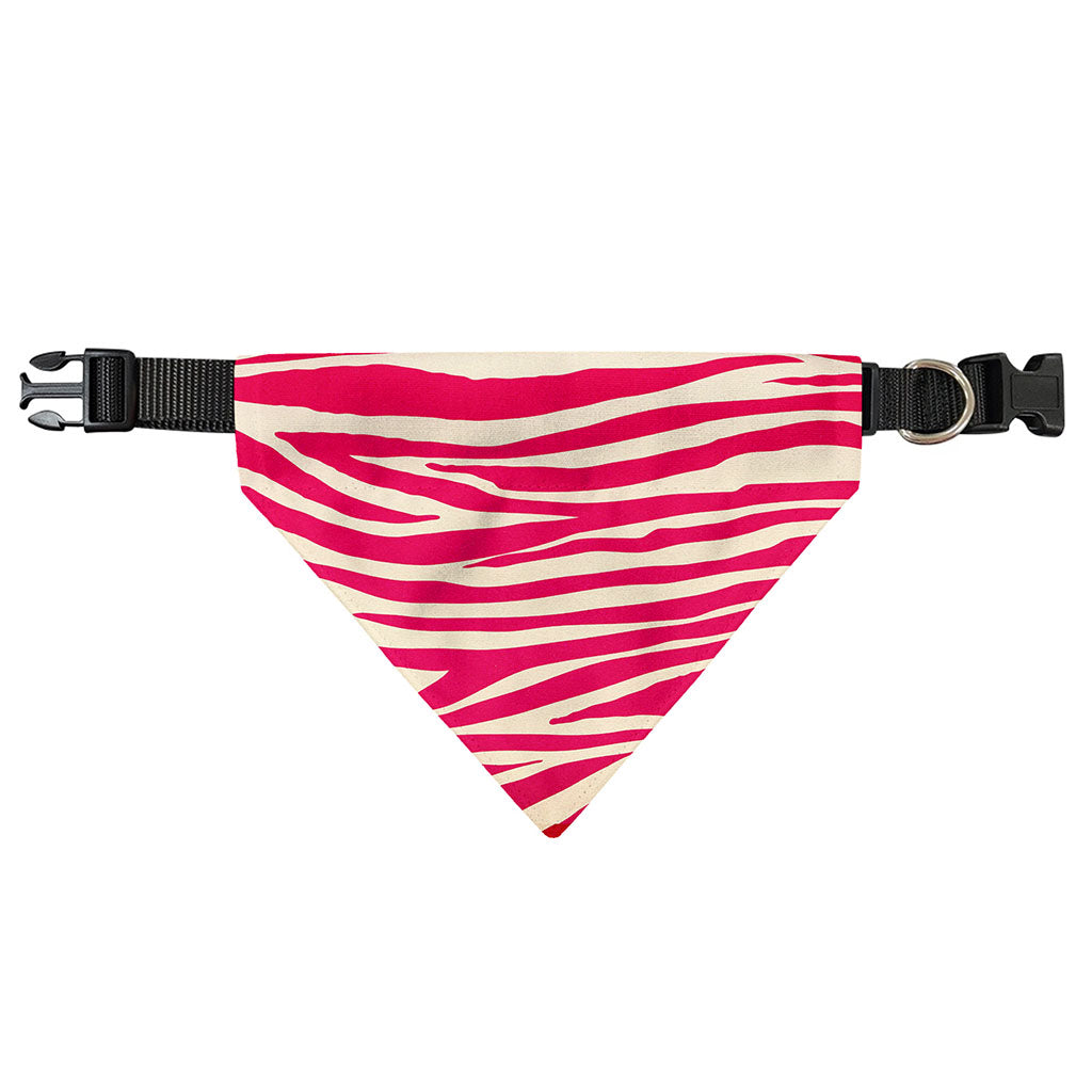 Hot Pink Zebra Pattern Print Over The Collar Dog Bandana