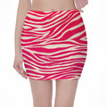 Hot Pink Zebra Pattern Print Pencil Mini Skirt