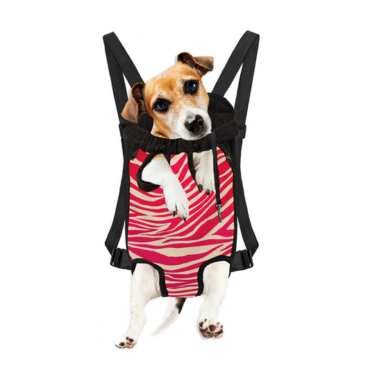 Hot Pink Zebra Pattern Print Pet Carrier Backpack