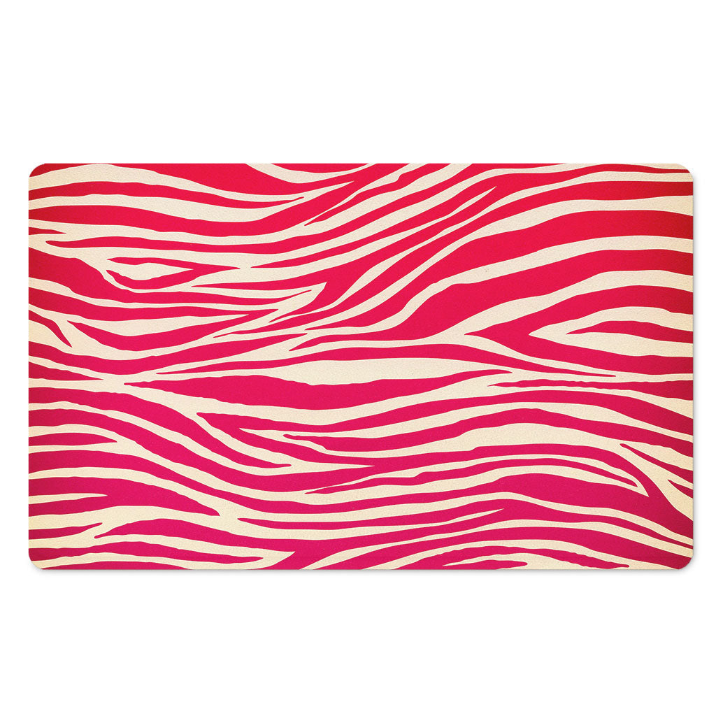 Hot Pink Zebra Pattern Print Polyester Doormat