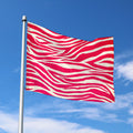 Hot Pink Zebra Pattern Print Polyester Flag