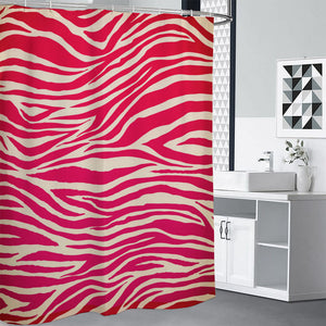 Hot Pink Zebra Pattern Print Premium Shower Curtain