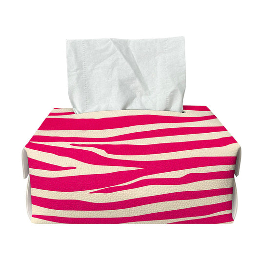 Hot Pink Zebra Pattern Print Rectangle Tissue Box Cover