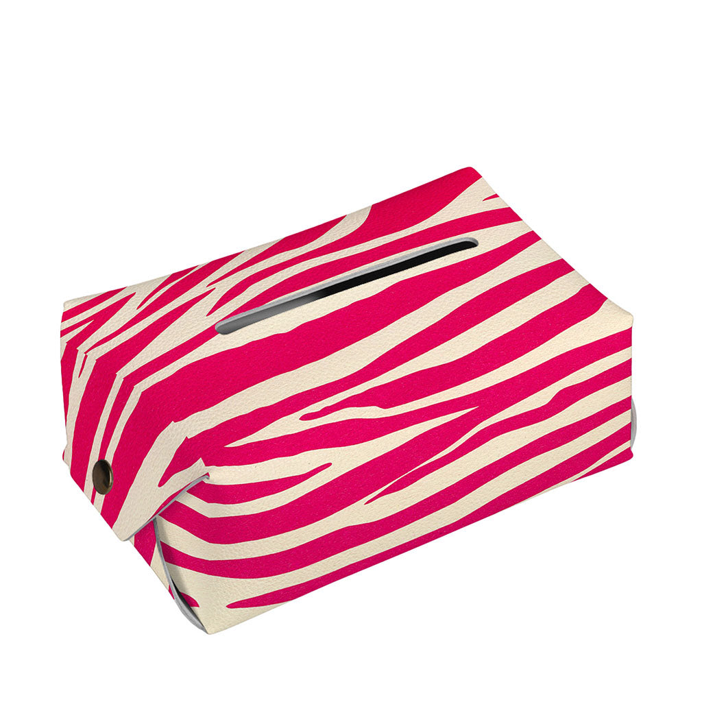 Hot Pink Zebra Pattern Print Rectangle Tissue Box Cover