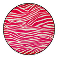 Hot Pink Zebra Pattern Print Round Floor Mat