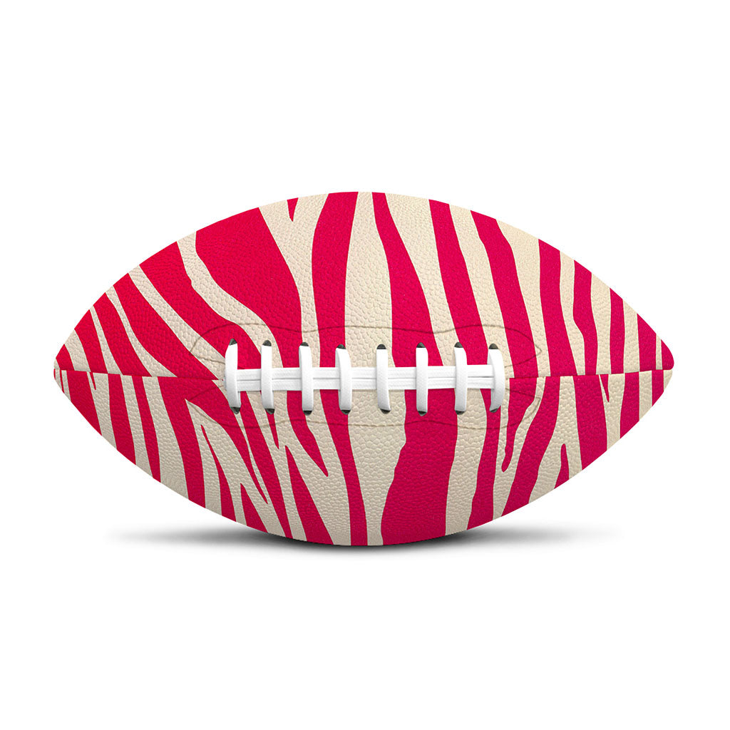 Hot Pink Zebra Pattern Print Rugby Ball