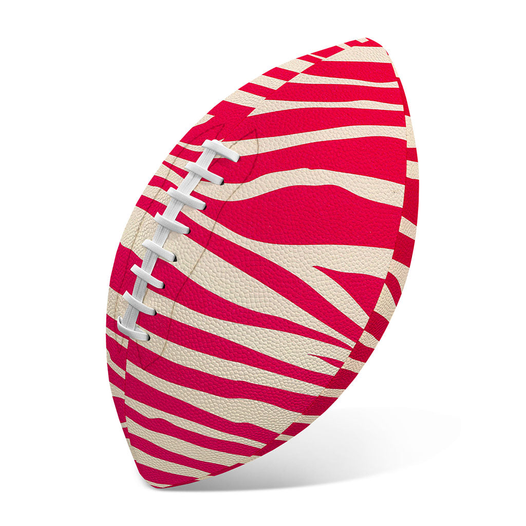 Hot Pink Zebra Pattern Print Rugby Ball