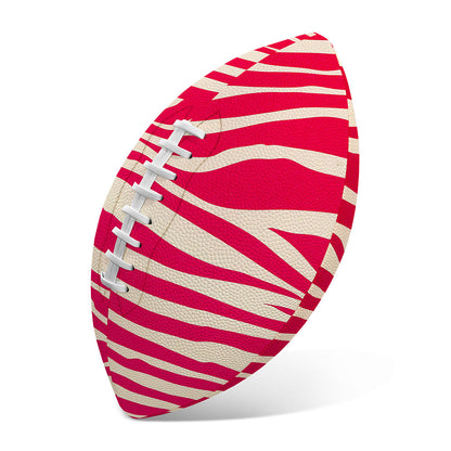 Hot Pink Zebra Pattern Print Rugby Ball