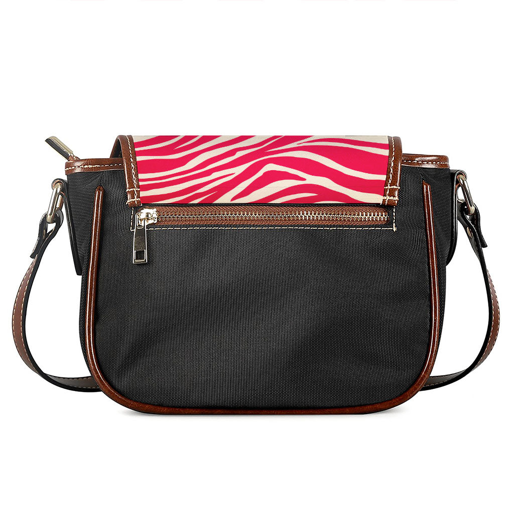 Hot Pink Zebra Pattern Print Saddle Bag