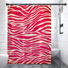 Hot Pink Zebra Pattern Print Shower Curtain