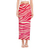 Hot Pink Zebra Pattern Print Side Slit Maxi Skirt