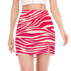 Hot Pink Zebra Pattern Print Side Slit Mini Skirt