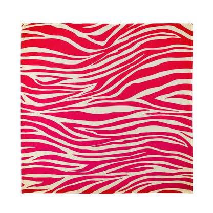 Hot Pink Zebra Pattern Print Silk Bandana