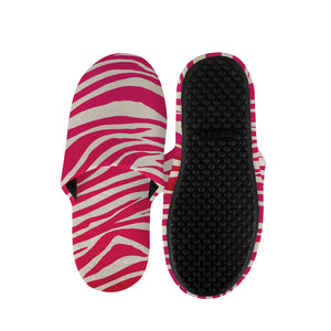 Hot Pink Zebra Pattern Print Slippers