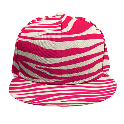 Hot Pink Zebra Pattern Print Snapback Cap