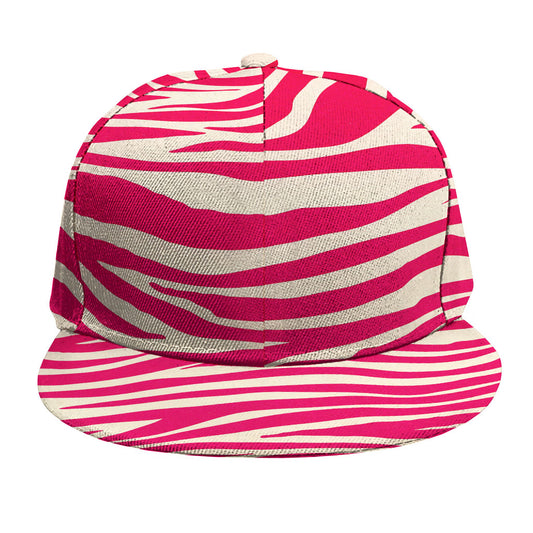 Hot Pink Zebra Pattern Print Snapback Cap