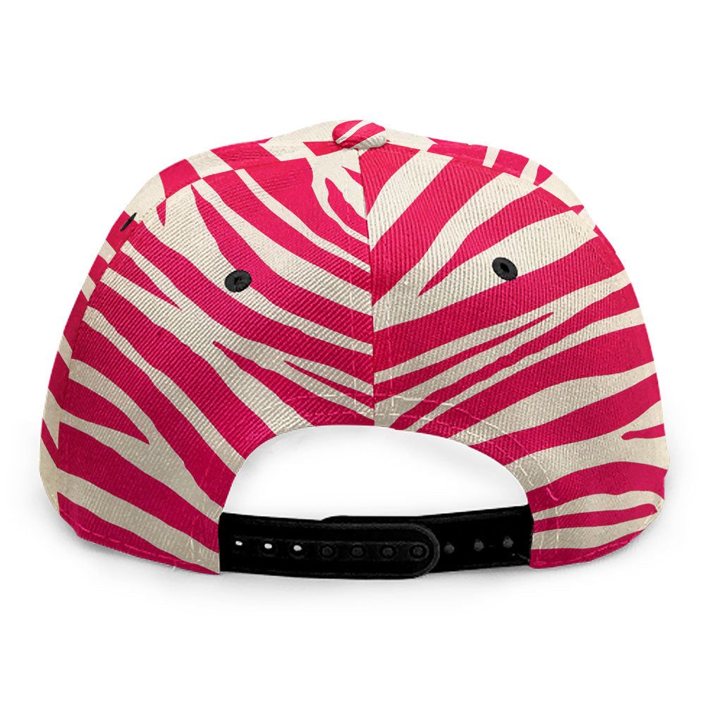 Hot Pink Zebra Pattern Print Snapback Cap
