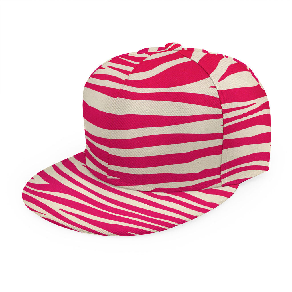 Hot Pink Zebra Pattern Print Snapback Cap
