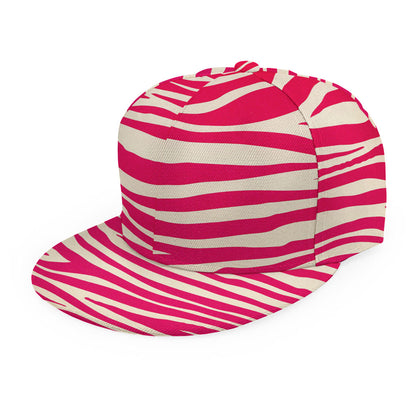 Hot Pink Zebra Pattern Print Snapback Cap