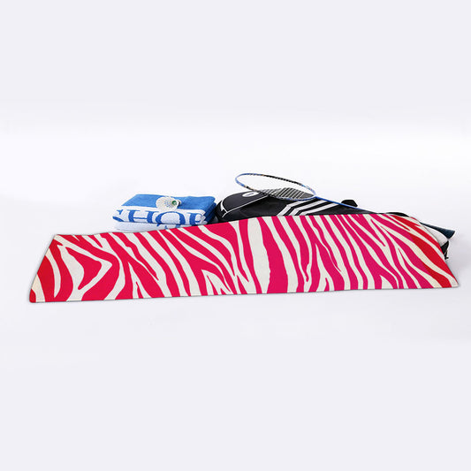 Hot Pink Zebra Pattern Print Sports Towel