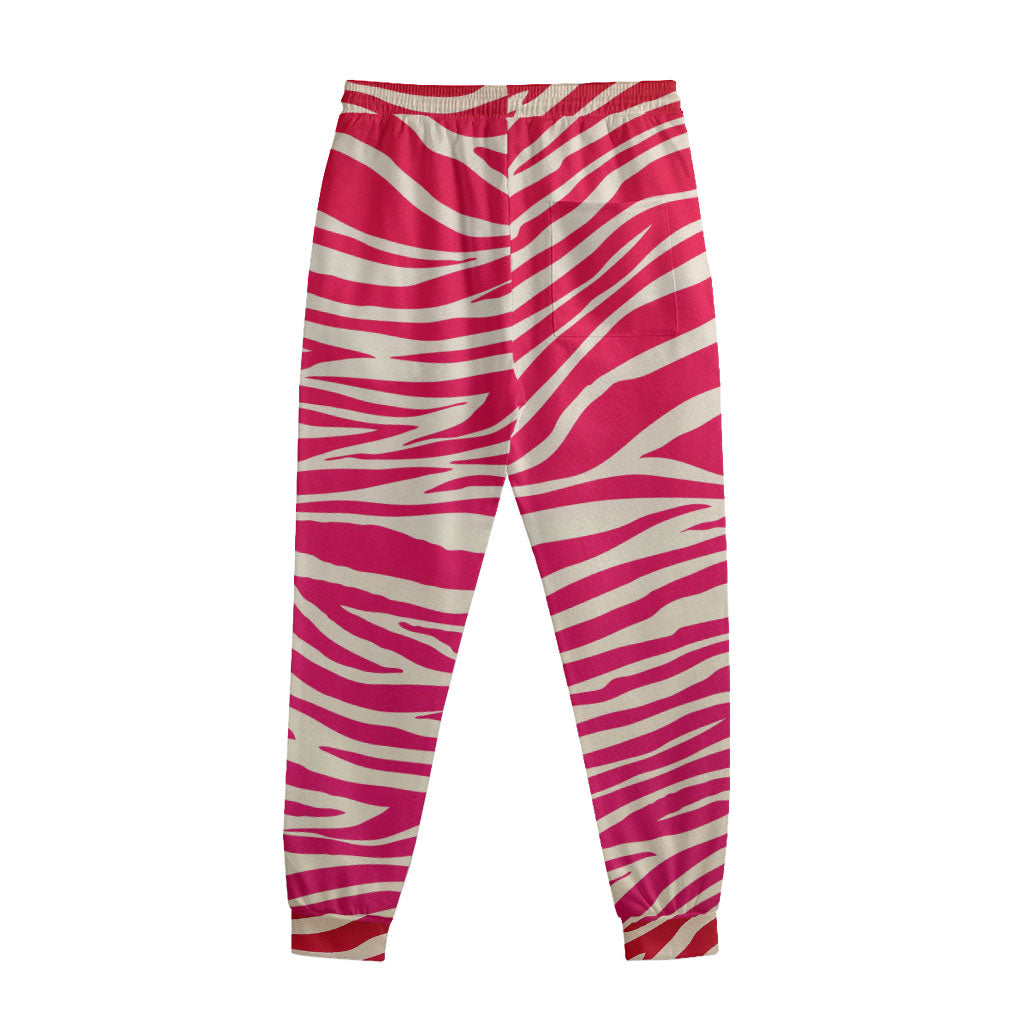 Hot Pink Zebra Pattern Print Sweatpants