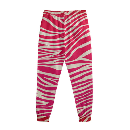 Hot Pink Zebra Pattern Print Sweatpants